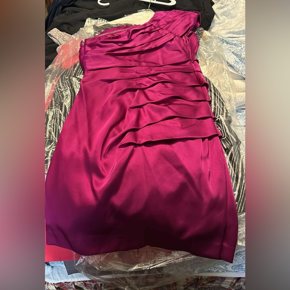 Express one strap fuchsia dress
